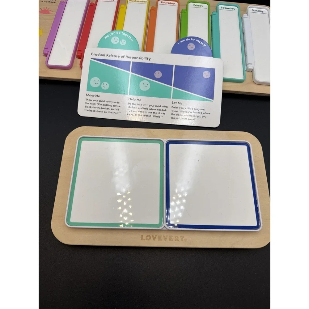 Lovevery PLAN AHEAD WEEK BOARD Days W/ Daily Helper Board NO MAGNETS‎